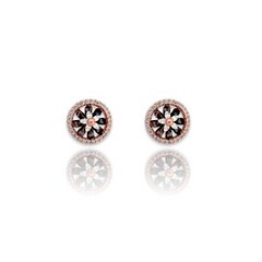 PurpleLuck Floral Stud  925 Silver Earrings trendy rose gold earrings