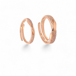 PurpleLuck Sakura 925 Silver Couple Rings in rose gold plating perfect present for Him and Her. Adjustable rings for Valentines day