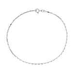 PurpleLuck Samantha 925 Silver Italian Anklet. Dainty and elegant ankle jewelry for daily wear for women