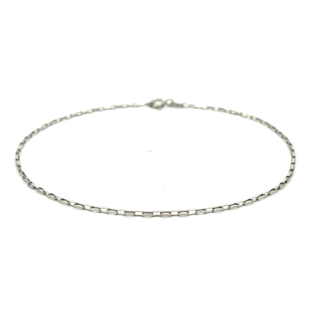 PurpleLuck Samantha 925 Silver Italian Anklet. Dainty and elegant ankle jewelry for daily wear for women