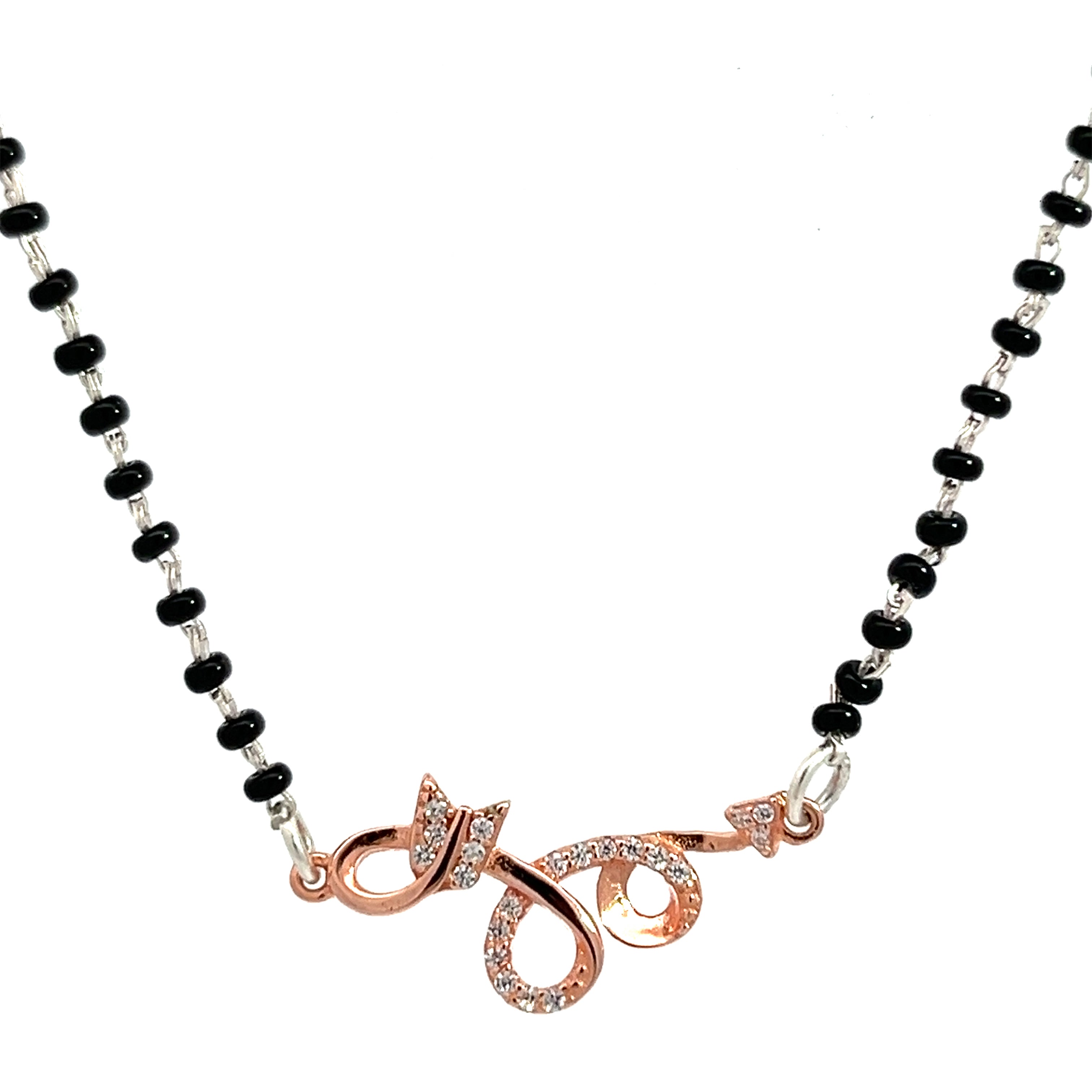 PurpleLuck Sara Rose Gold Mangalsutra. Sterling Silver jewellery for women and gift for wife