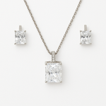 Purpleluck Radiant Solitaire 925 Silver Pendant Set trendy and minimal pendant set. Romantic gift for women