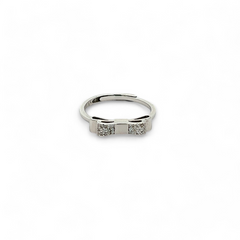 PurpleLuck Sienna 925 Silver Bow Ring. Cute and minimal design adjustable ring Perfect for gifting for girlfriend. Simple daily wear