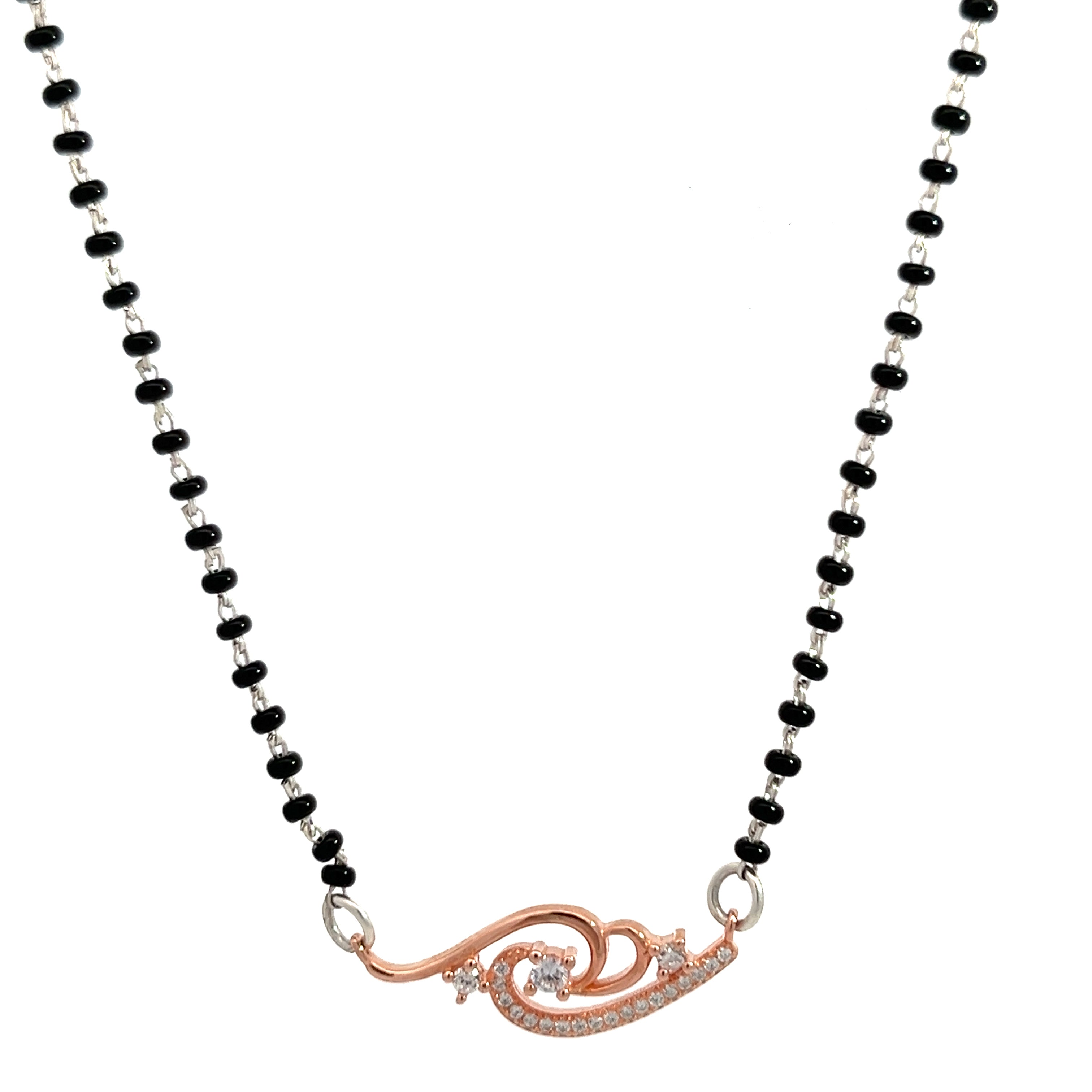 PurpleLuck Sowmya Rose Gold  Mangalsutra 925  Silver elegant and dainty traditional wear