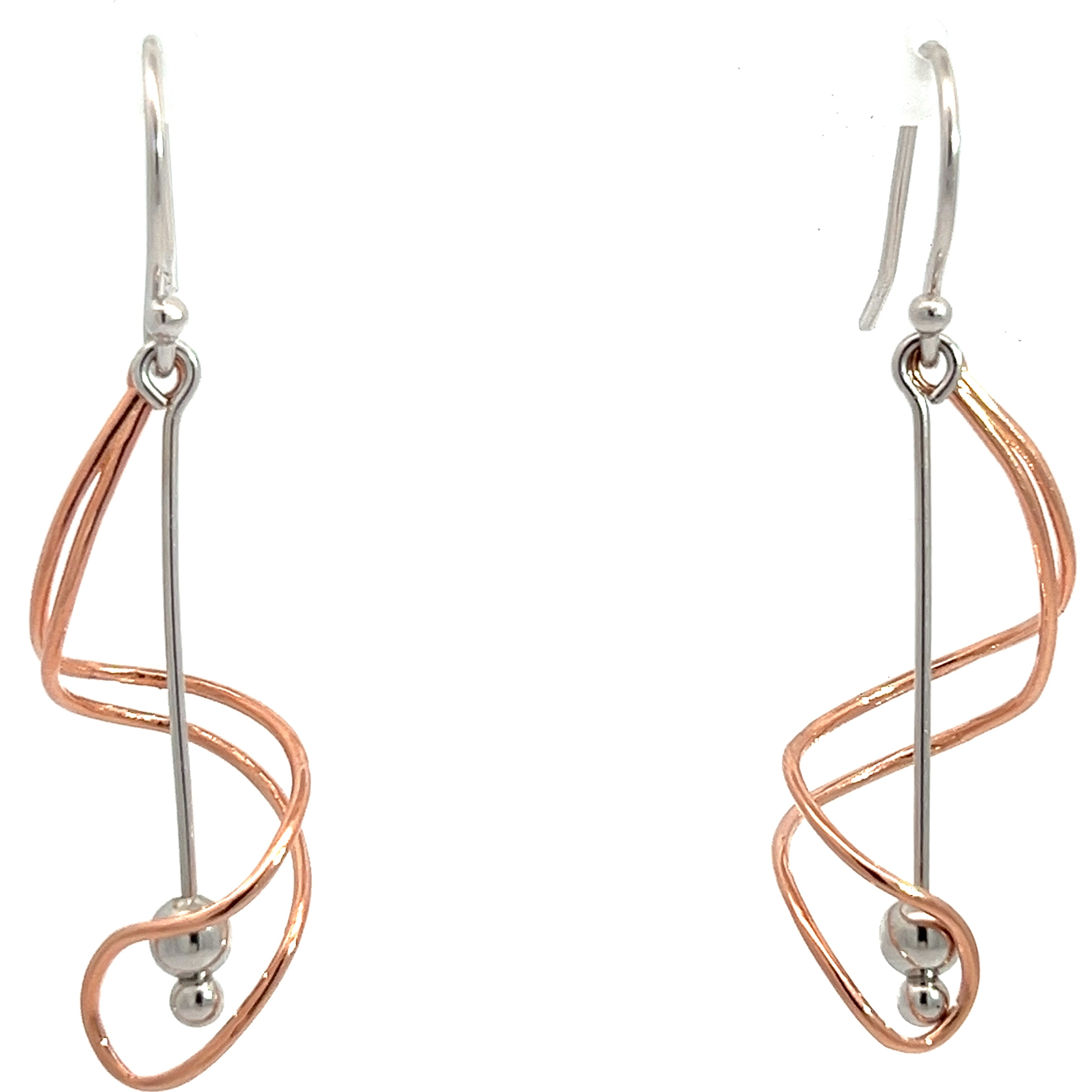 PurpleLuck- Serena Rose Gold and Silver Spiral Earrings