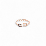 PurpleLuck Double-Sided 925 Silver Stackable Ring. Rose Gold trendy minimalistic Ring