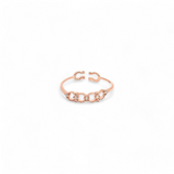 PurpleLuck Double-Sided 925 Silver Stackable Ring. Rose Gold trendy minimalistic Ring