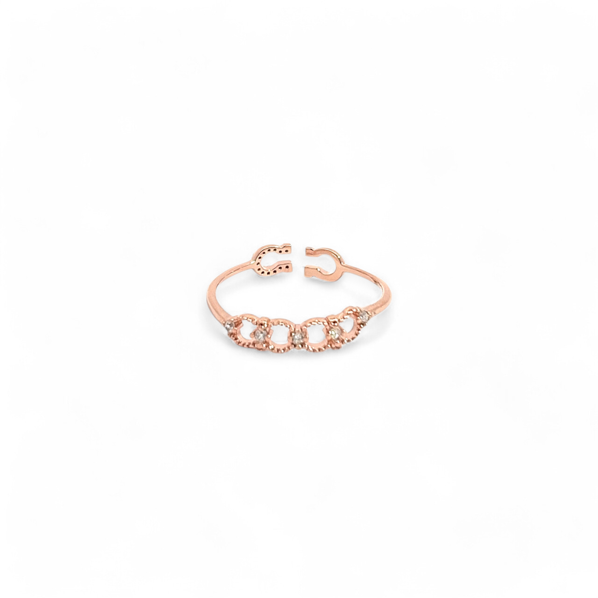 PurpleLuck Double-Sided 925 Silver Stackable Ring. Rose Gold trendy minimalistic Ring