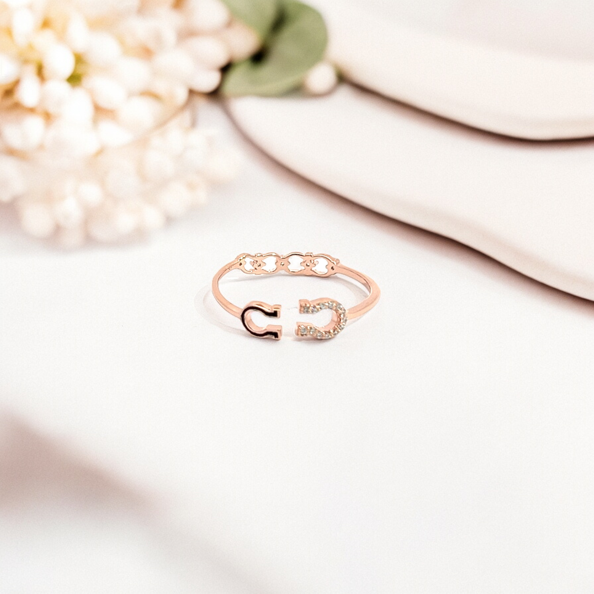 PurpleLuck- Rose Gold Double-Sided Stackable Ring