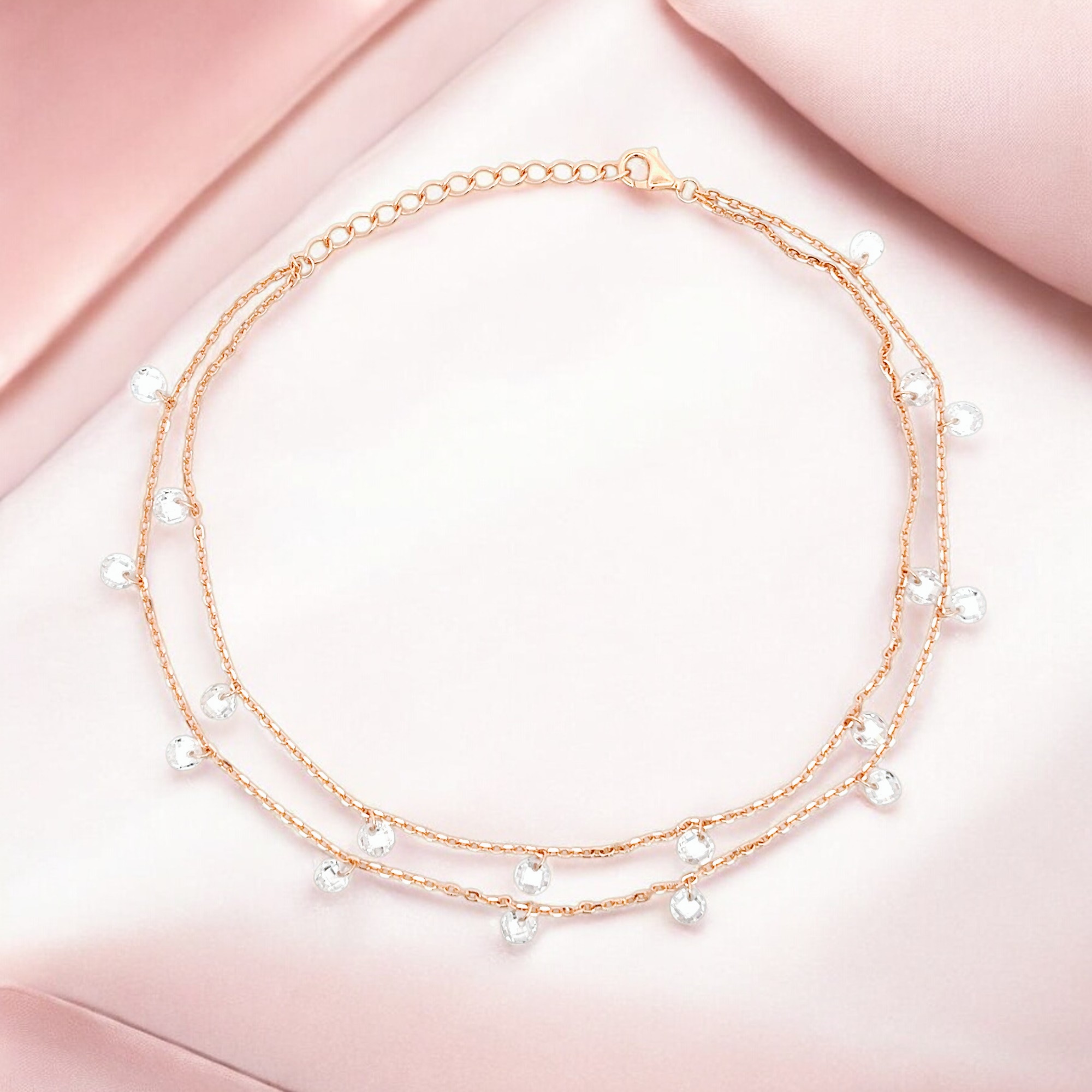 PurpleLuck Stella 925 Silver Double Layered Queen Anklet. Traditional Indian jewelry for festive wear. Perfect gift for women