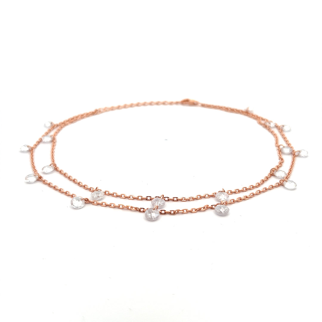 PurpleLuck Stella Rose Gold Double Layered Queen Anklet