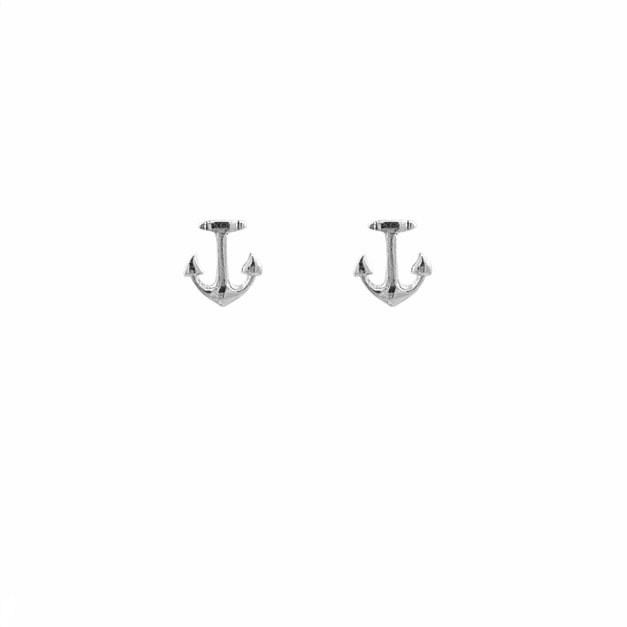 PurpleLuck Susan 925 Silver Anchor Earrings. Modern Studs for women and girls in dainty and charming design
