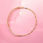 PurpleLuck Tamanna Rose Gold Italian Anklet. Sterling Silver simple daily wear anklet for women and girls. Ideal gift for wife