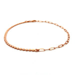 PurpleLuck Tamanna Rose Gold Italian Anklet. Sterling Silver simple daily wear anklet for women and girls. Ideal gift for wife