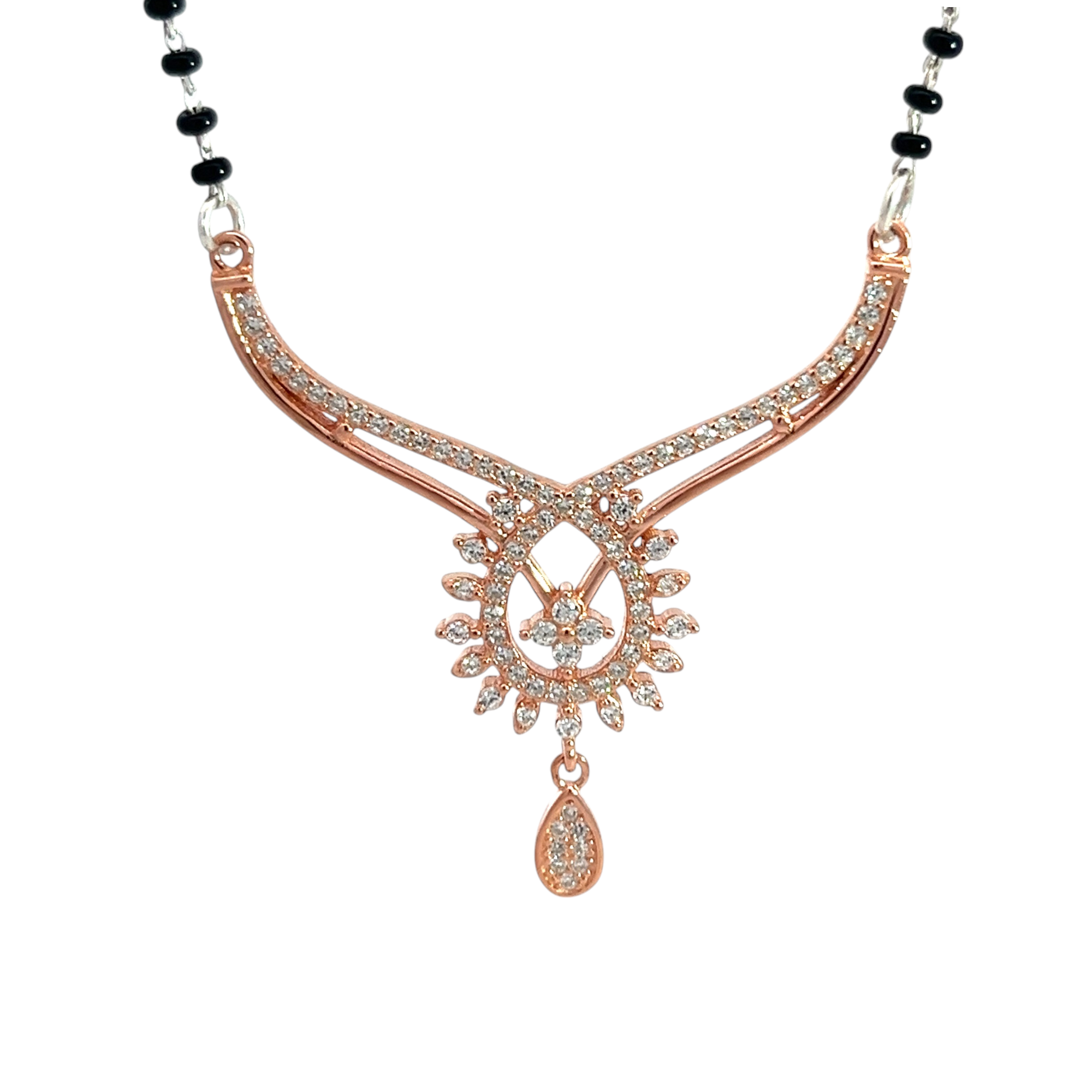 Purpleluck Tanvi 925 Silver Mangalsutra. Rose Gold plated women jewellery