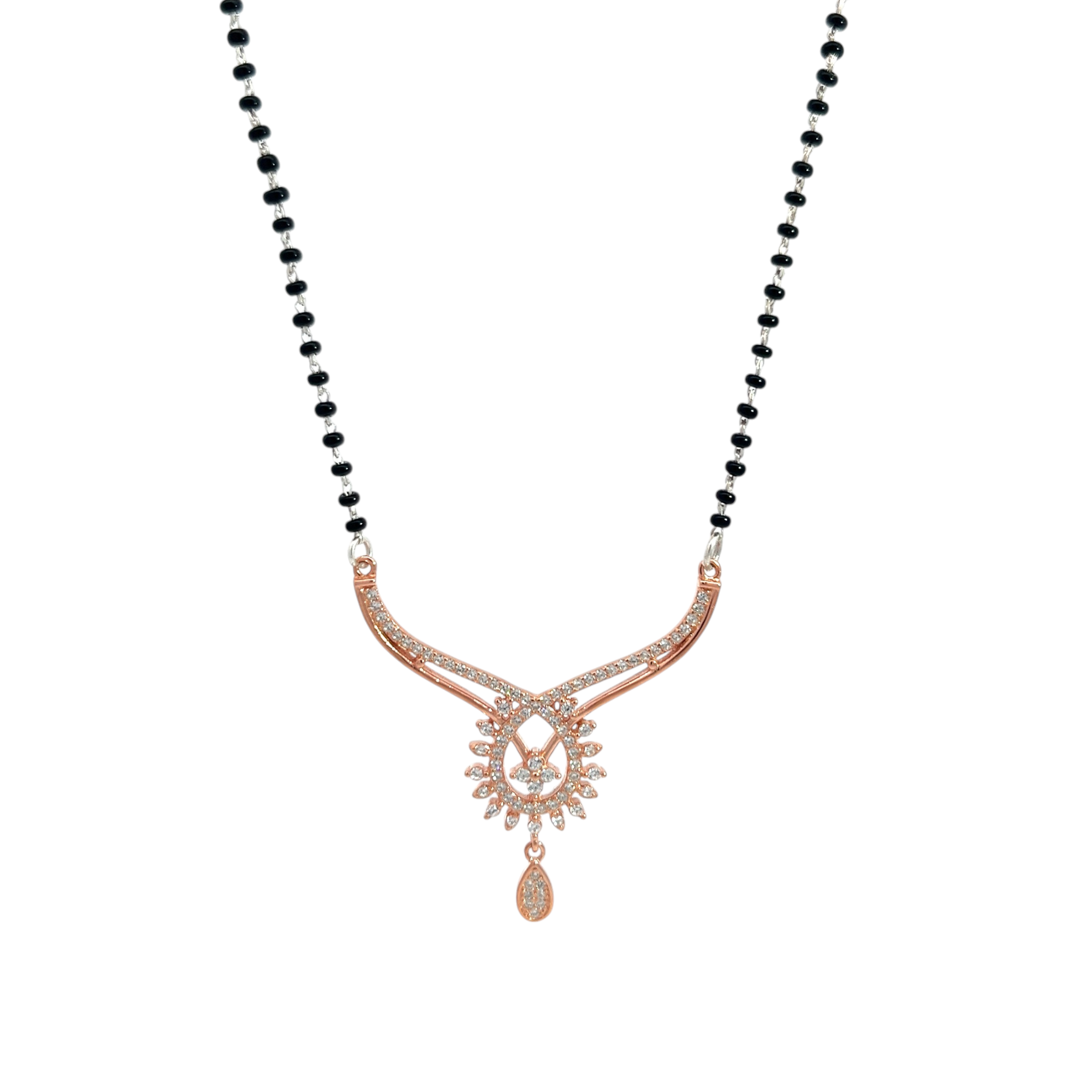 Purpleluck Tanvi 925 Silver Mangalsutra. Rose Gold plated women jewellery