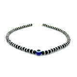 PurpleLuck Tara 925 Silver Evil Eye Anklet. Delicate anti-nazar jewellery for women daily wear