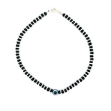 PurpleLuck Tara 925 Silver Evil Eye Anklet. Delicate anti-nazar jewellery for women daily wear