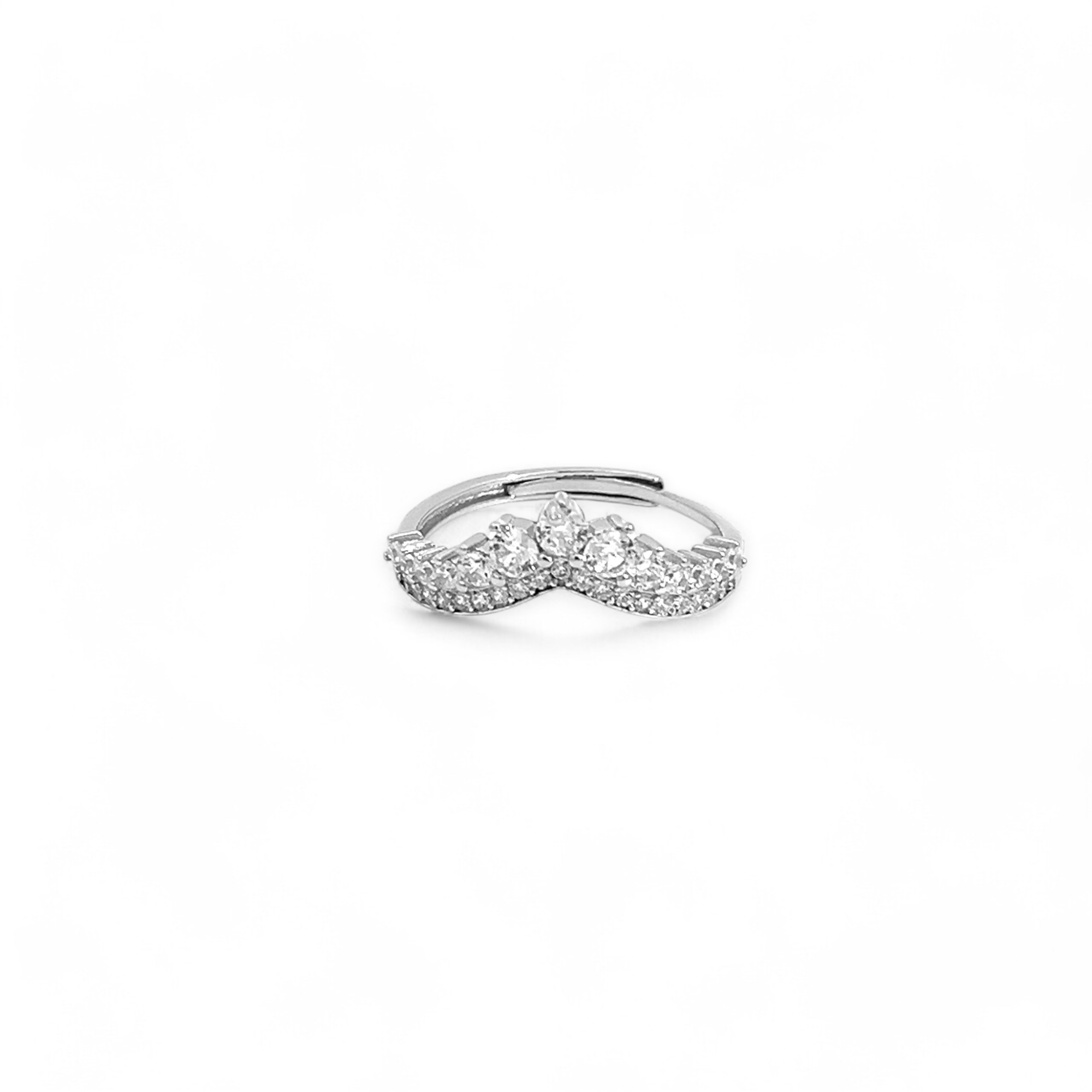 PurpleLuck  Tiara Diamond 925 Silver Vanki Ring. Romantic gift for women, Birthday gift