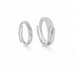 PurpleLuck True Love 925 Silver Couple Bands for Valentines and Wedding gift for Him and Her. Perfect romantic gift