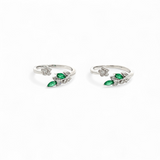 PurpleLuck Silver Verdant Toe Rings