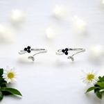 PurpleLuck Silver Tranquil Blue Toe Rings