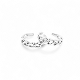PurpleLuck 925 Silver Chain Toe Rings for women open toe ring for everyday wear 