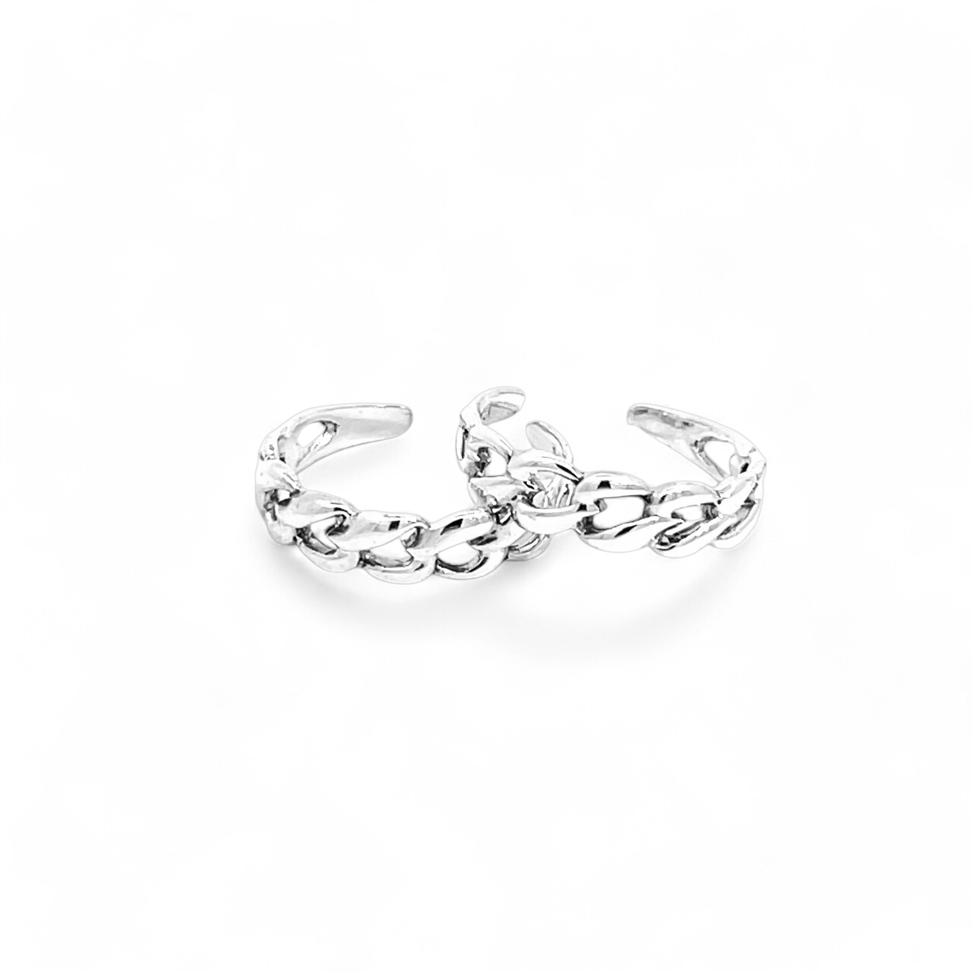 PurpleLuck 925 Silver Chain Toe Rings for women open toe ring for everyday wear 