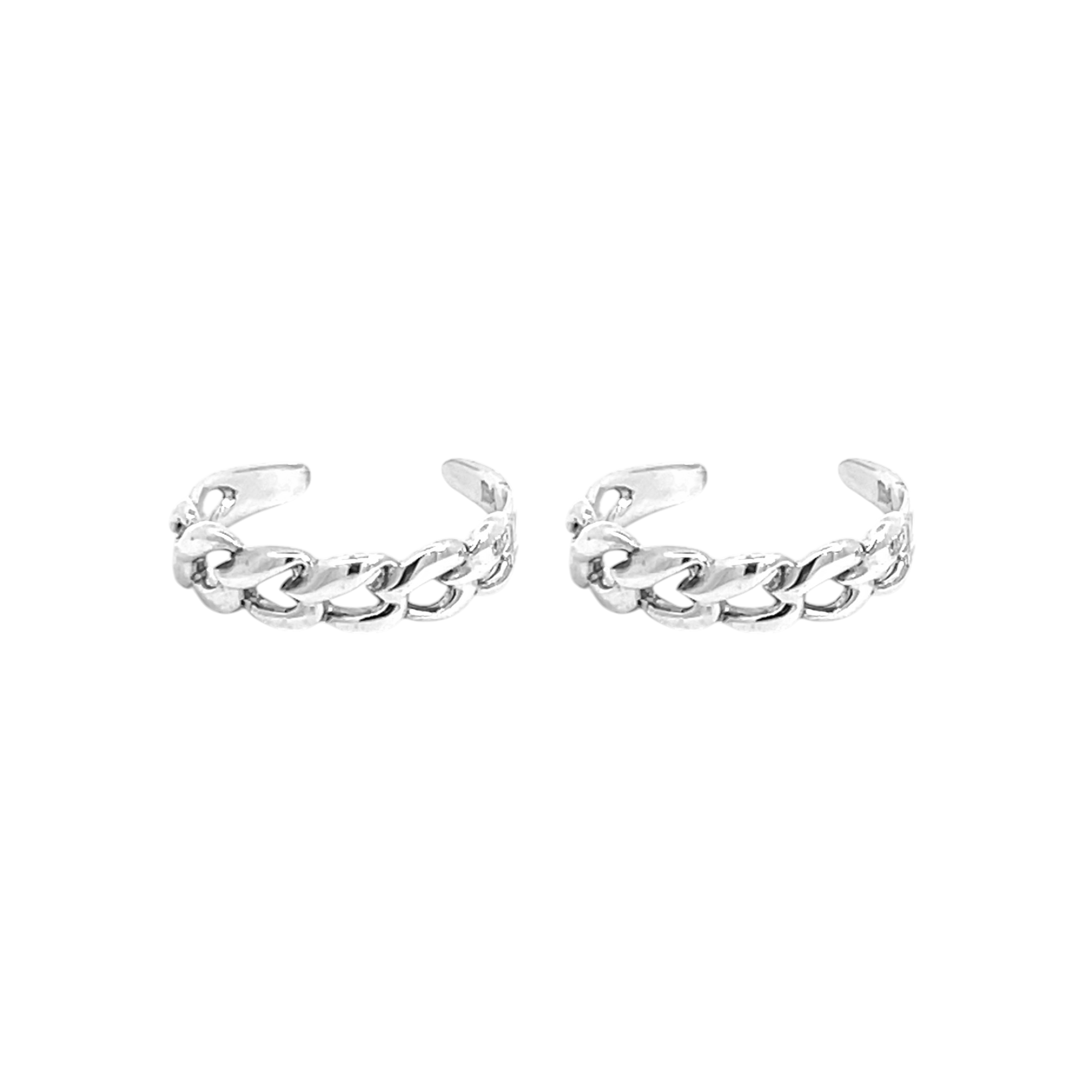 PurpleLuck 925 Silver Chain Toe Rings for women open toe ring for everyday wear 