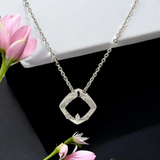 PurpleLuck Torque Silver Pendant Necklace- Sterling Silver elegant and modern office wear pendant for women and girls