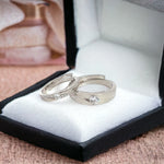 PurpleLuck True Love 925 Silver Couple Bands for Valentines and Wedding gift for Him and Her. Perfect romantic gift
