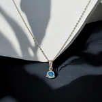 PurpleLuck Turkish Nazar Boncuk 925 Silver Pendant. Dainty simple daily wear pendant for women and girls