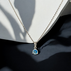 PurpleLuck Turkish Nazar Boncuk 925 Silver Pendant. Dainty simple daily wear pendant for women and girls