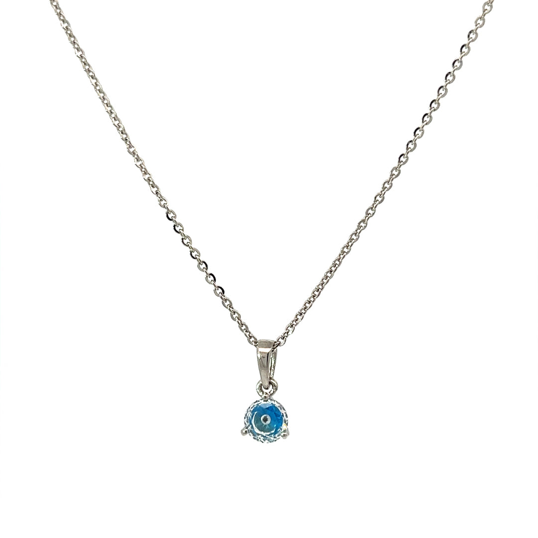 PurpleLuck Turkish Nazar Boncuk 925 Silver Pendant. Dainty simple daily wear pendant for women and girls