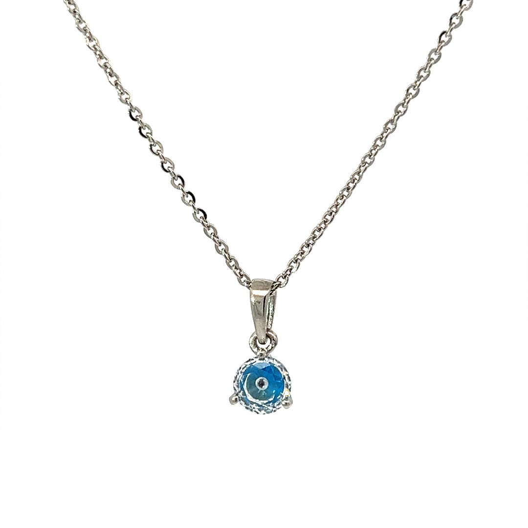 PurpleLuck Turkish Nazar Boncuk 925 Silver Pendant. Dainty simple daily wear pendant for women and girls