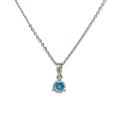 PurpleLuck Turkish Nazar Boncuk 925 Silver Pendant. Dainty simple daily wear pendant for women and girls