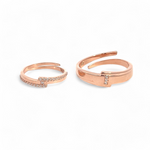 PurpleLuck Valentine 925 Silver Couple Rings for Valentines day and anniversary gift for couples in rose gold. Adjustable ring for romantic gift