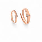 PurpleLuck Valentine 925 Silver Couple Rings for Valentines day and anniversary gift for couples in rose gold. Adjustable ring for romantic gift