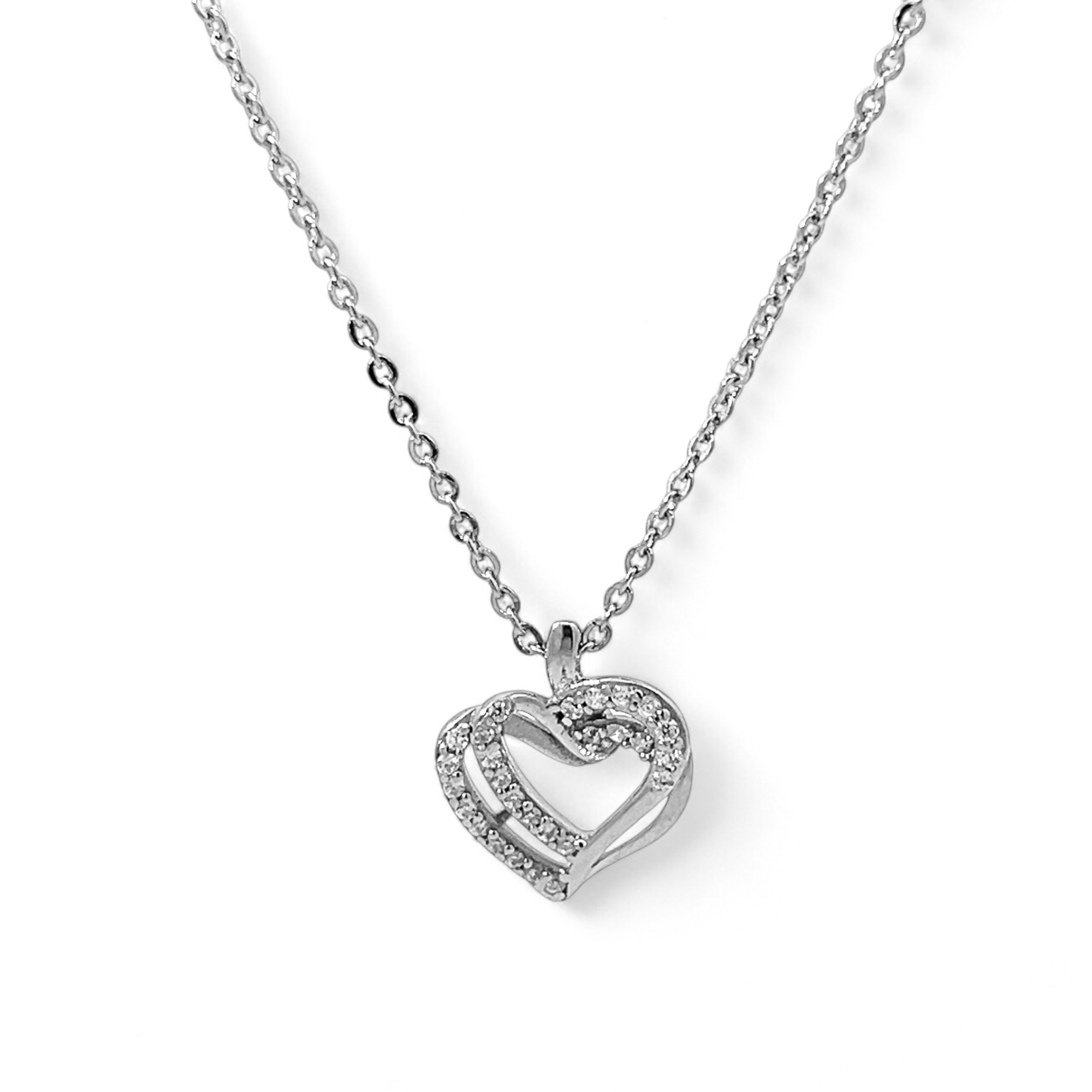 purpleluck My Valentine 925 Silver Necklace. Modern minimal heart design pendant with adjustable chain for gifting