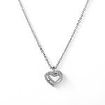 purpleluck My Valentine 925 Silver Necklace. Modern minimal heart design pendant with adjustable chain for gifting