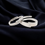 PurpleLuck Kendall Silver Couple Bands. Sterling Silver Gifting rings for man and women. Wedding gift, Anniversary gift