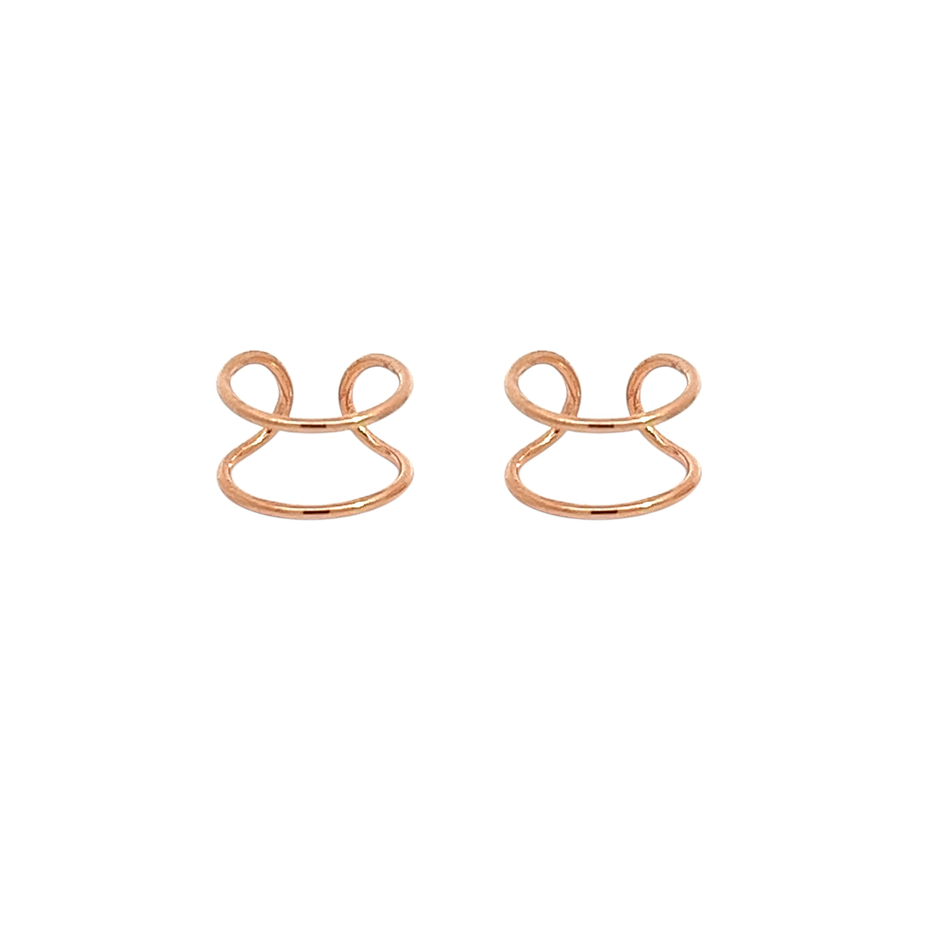 PurpleLuck Allison Rose Gold Ear Cuffs. Sterling silver trendy and modern design for women and girls