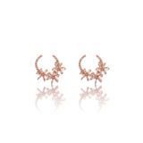 PurpleLuck 925 Silver  Floral Wreath Earrings. Gift for girlfirend and wife