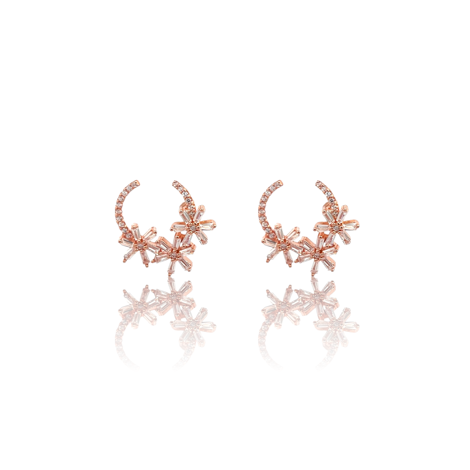 PurpleLuck 925 Silver  Floral Wreath Earrings. Gift for girlfirend and wife