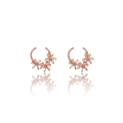 PurpleLuck 925 Silver  Floral Wreath Earrings. Gift for girlfirend and wife