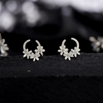 Purpleluck 925 Silver Floral Wreath Earrings for women in floral design and festive wear