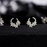 Purpleluck 925 Silver Floral Wreath Earrings for women in floral design and festive wear