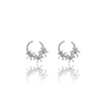 Purpleluck 925 Silver Floral Wreath Earrings for women in floral design and festive wear