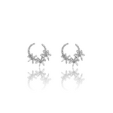 Purpleluck 925 Silver Floral Wreath Earrings for women in floral design and festive wear