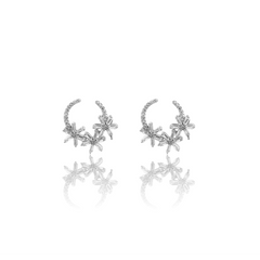 Purpleluck 925 Silver Floral Wreath Earrings for women in floral design and festive wear